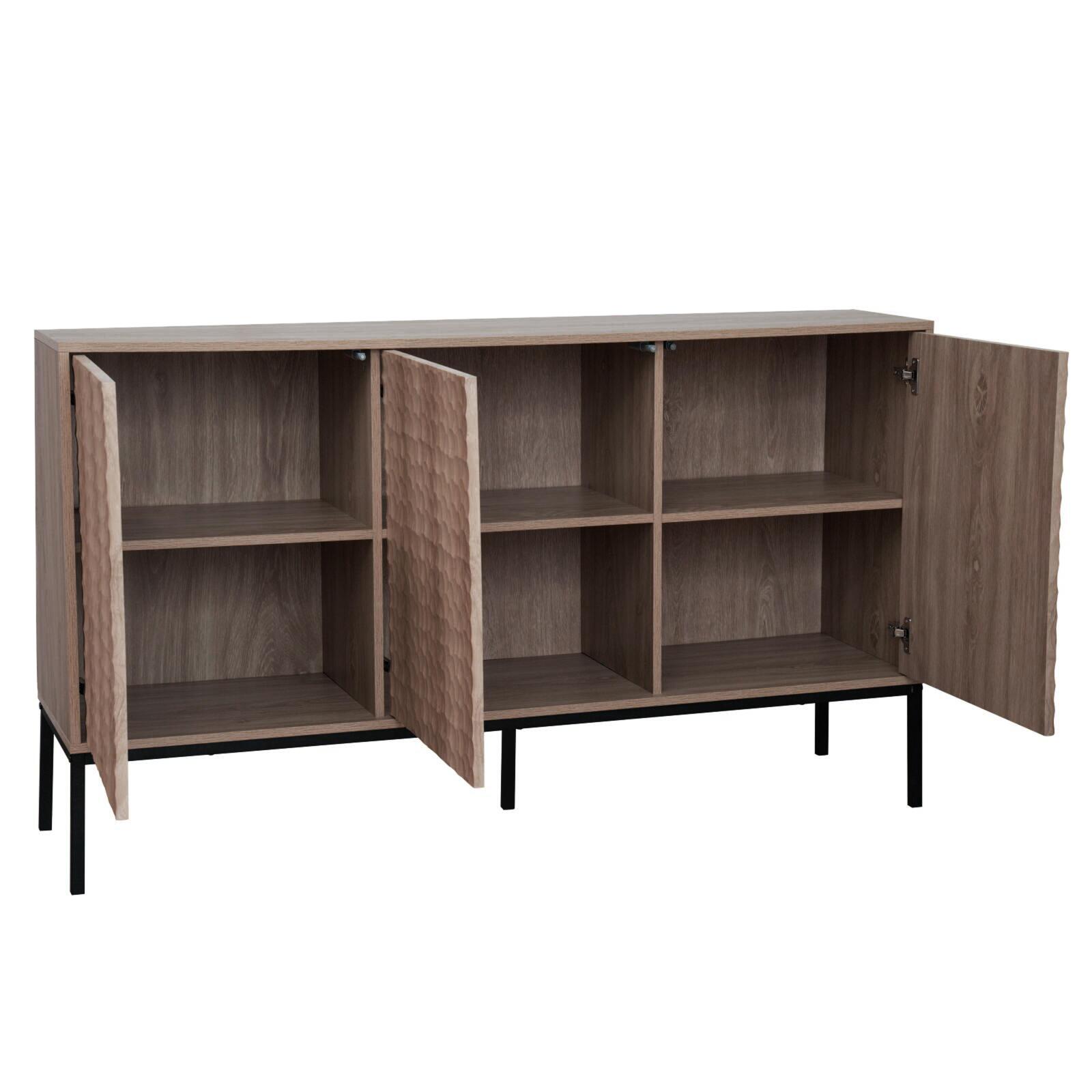 Aparador efecto madera 3 puertas de 147 cm