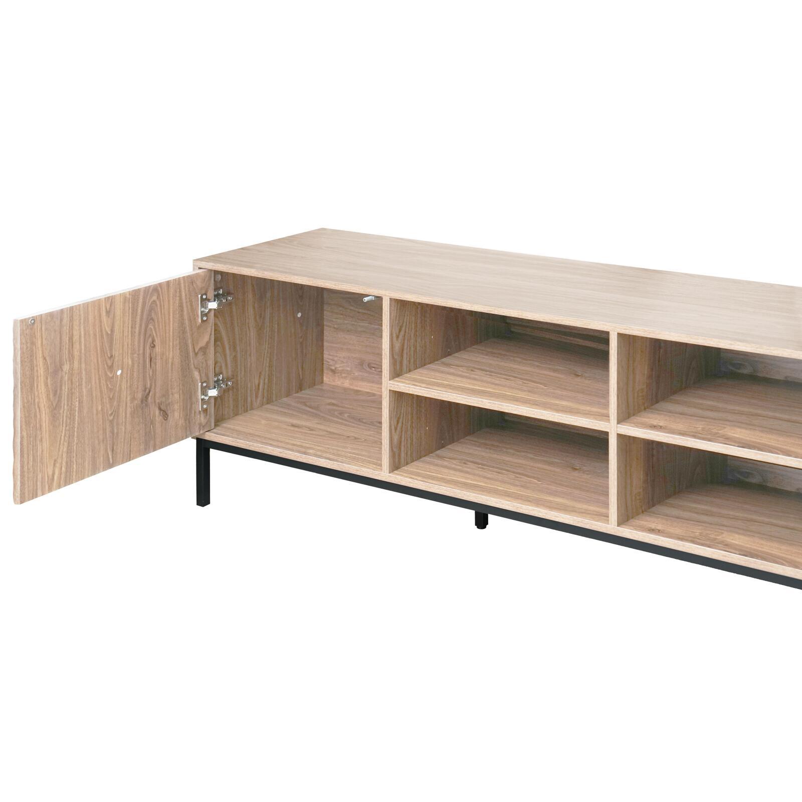 Mueble TV de efecto madera 200 cm estilo escandinavo