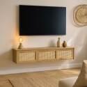 Mueble TV suspendido efecto madera 160 cm estilo bohemio