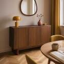 Aparador escandinavo efecto madera 3 puertas 120 cm