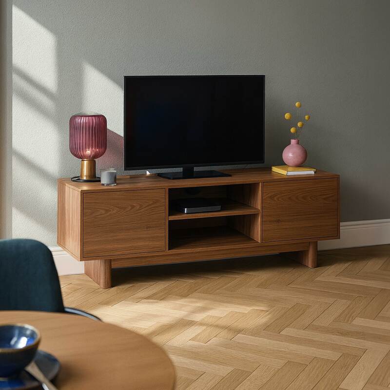 Mueble de TV efecto madera estilo escandinavo 160 cm