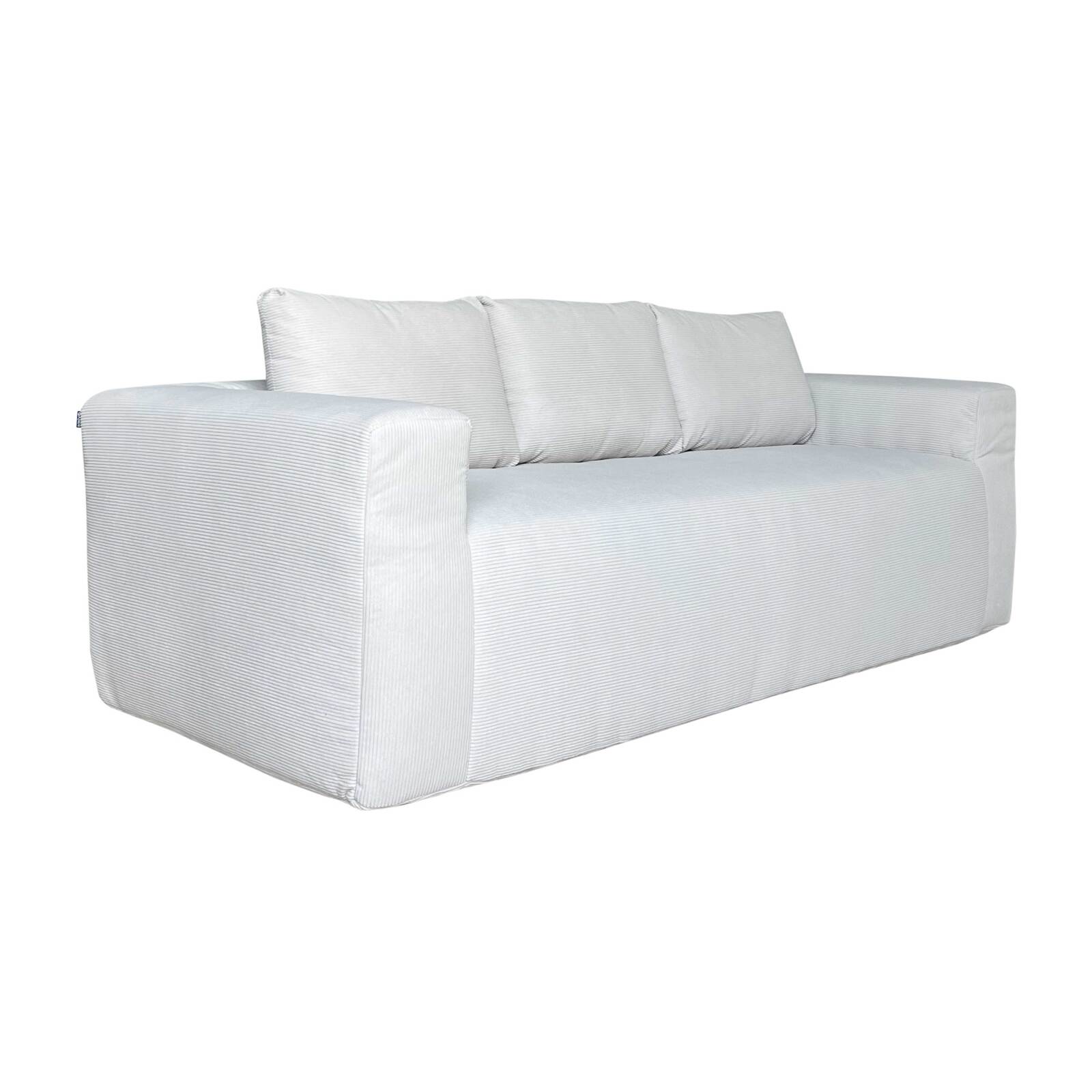 Sofá de 3 plazas en tejido acanalado con cojínes