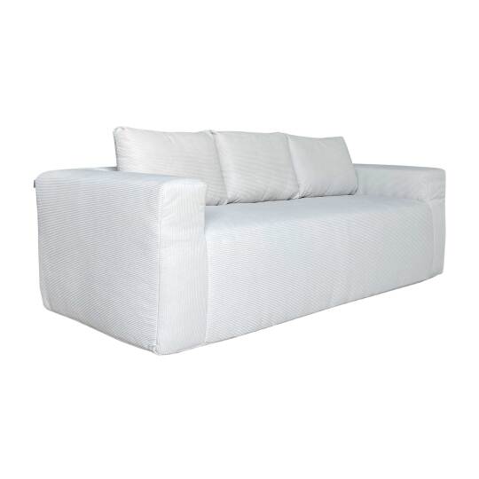 Sofá de 3 plazas en tejido acanalado con cojínes | Oviala