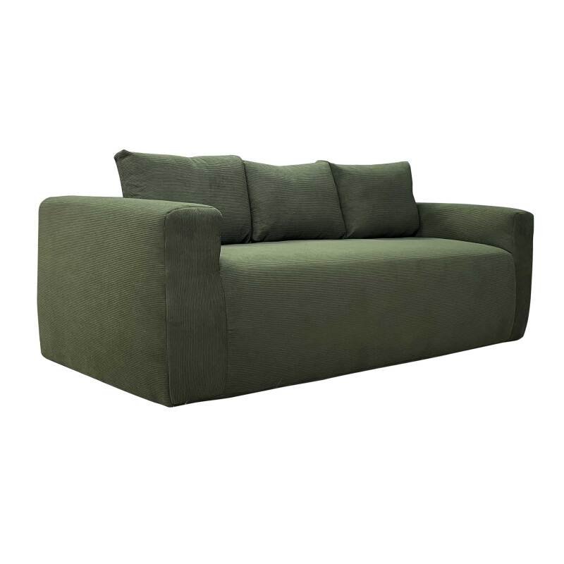 Sofá de 3 plazas en tejido acanalado con cojínes