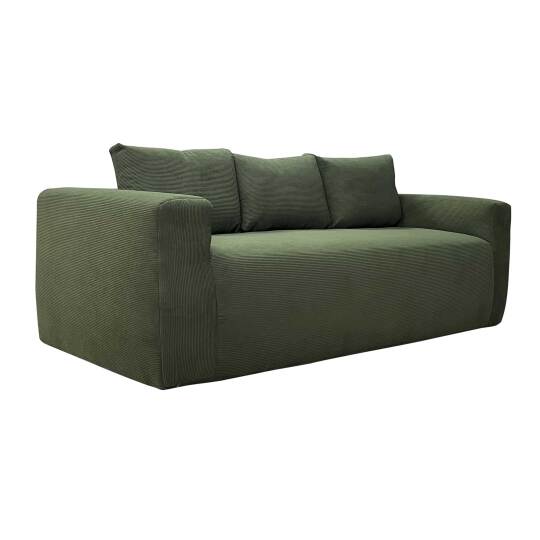 Sofá de 3 plazas en tejido acanalado con cojínes