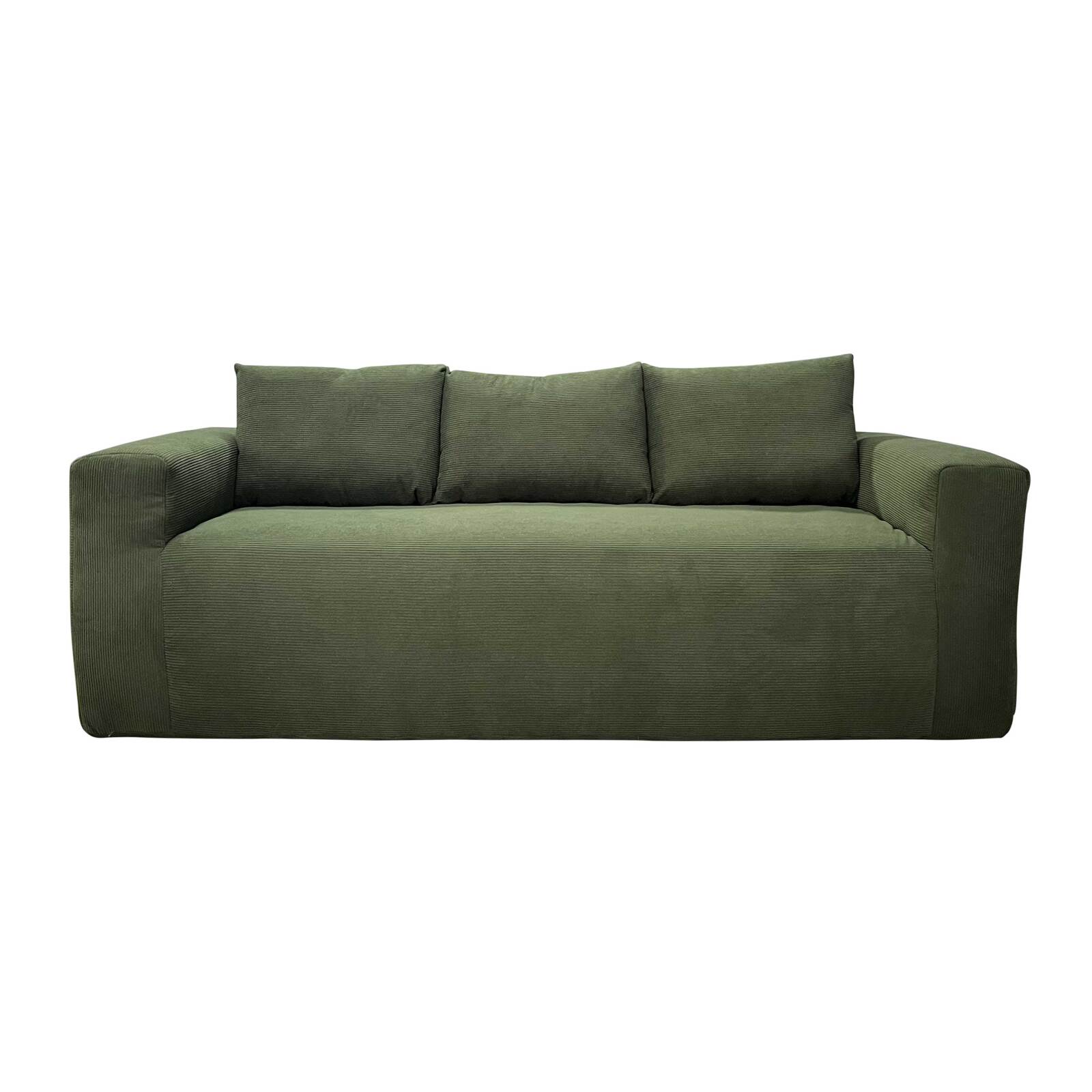 Sofá de 3 plazas en tejido acanalado con cojínes Sofá de 3 plazas en tejido acanalado con cojínes