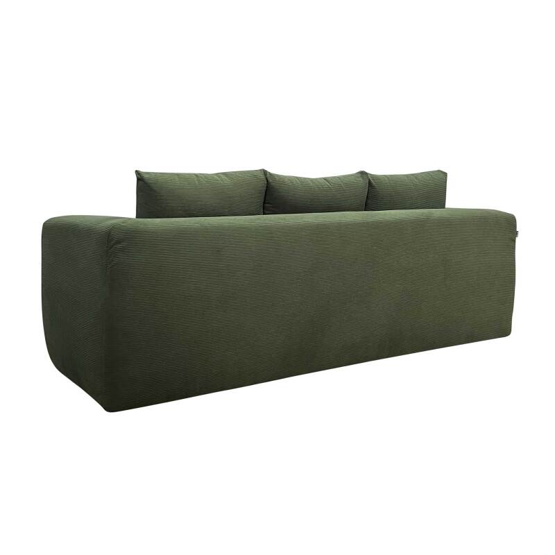 Sofá de 3 plazas en tejido acanalado con cojínes