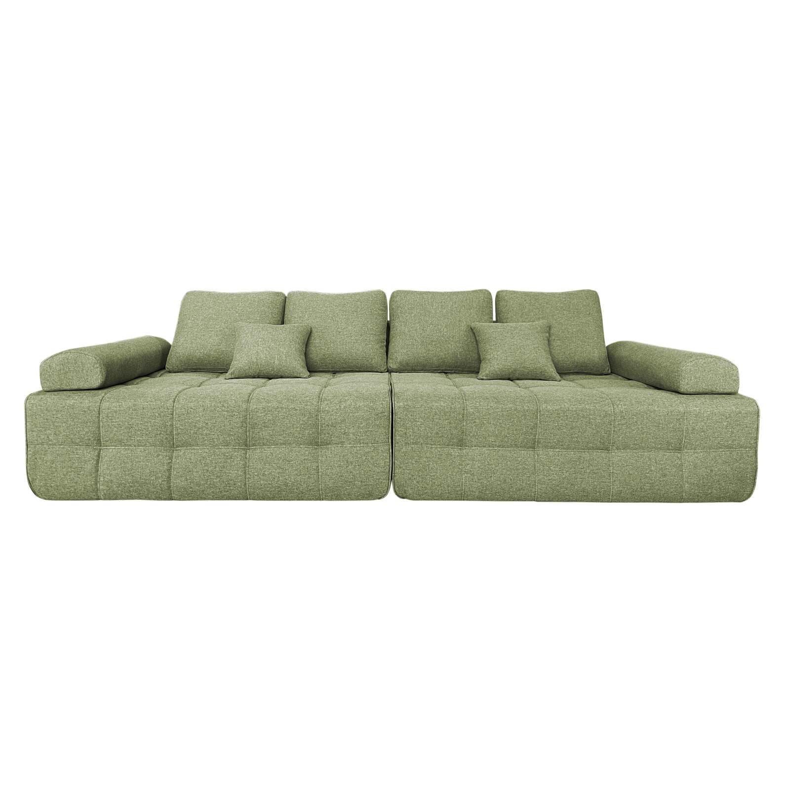 Sofá de 4 plazas de tela con cojines