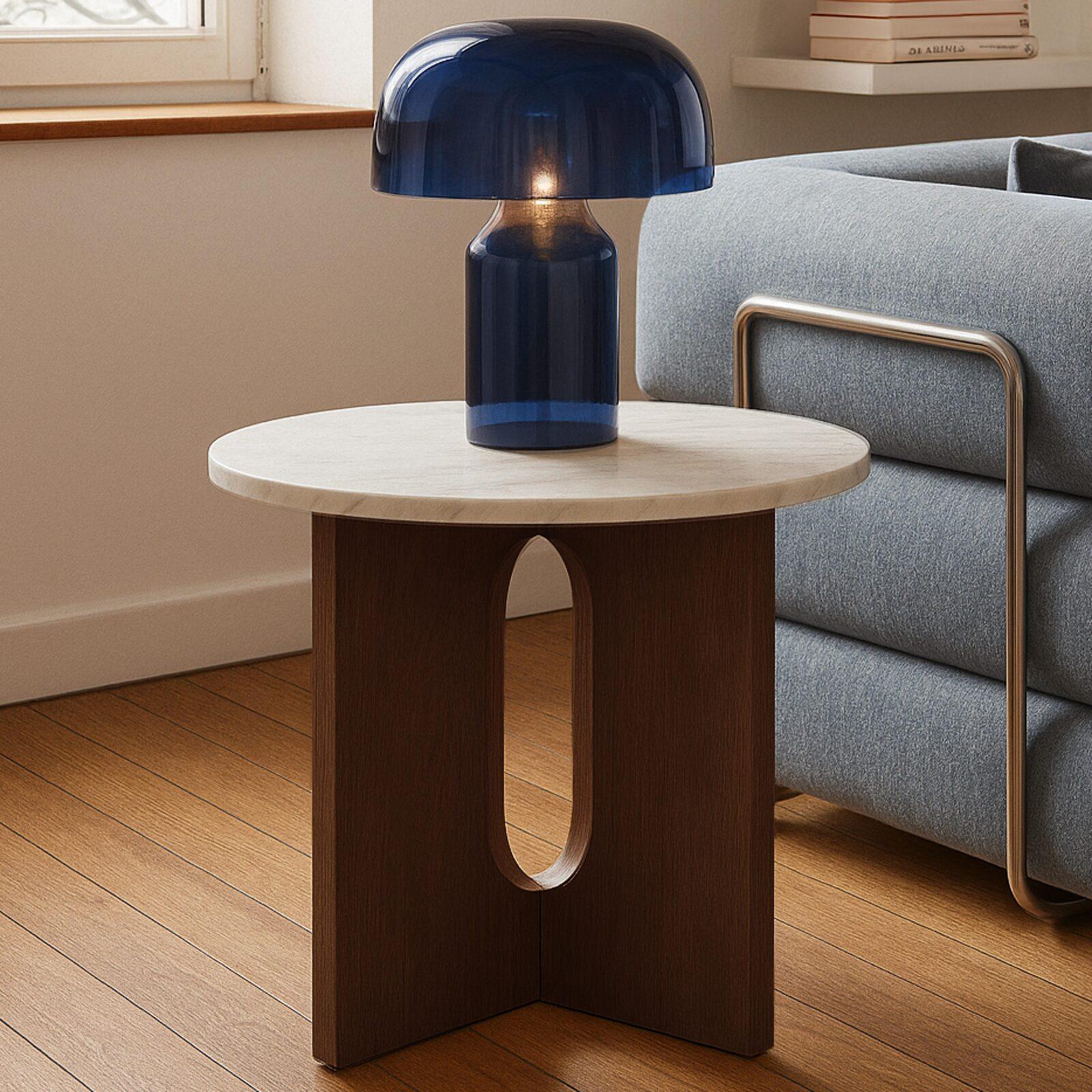 Mesa de centro efecto mármol redonda  Ø50 x 40 cm