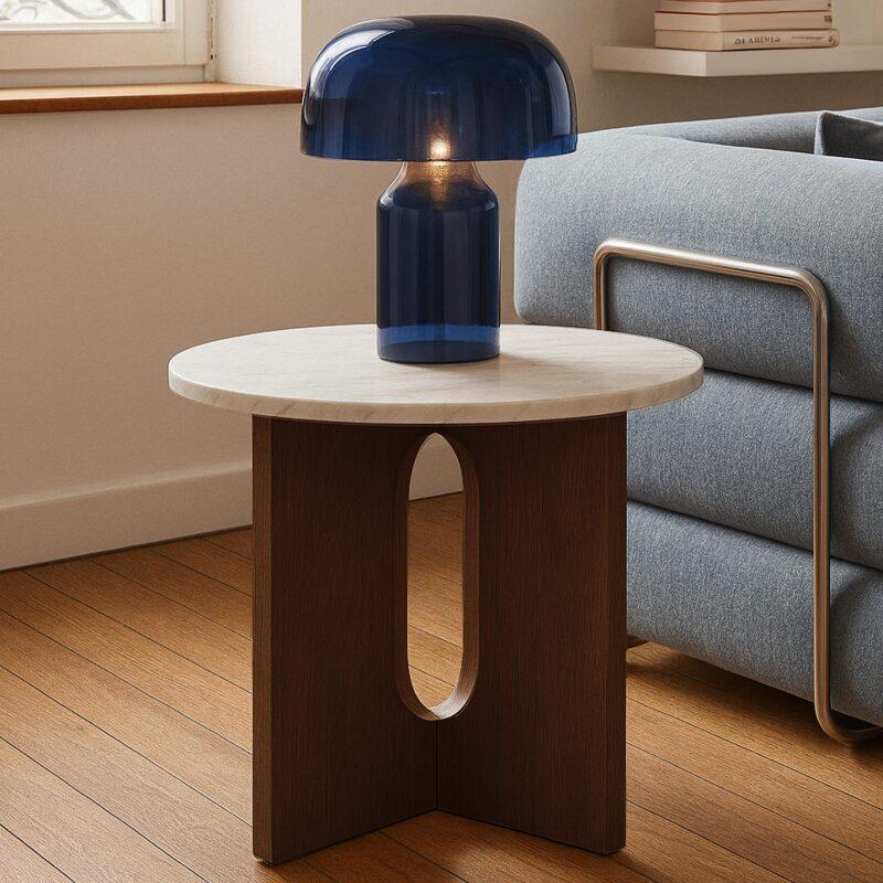 Mesa de centro efecto mármol redonda  Ø50 x 40 cm