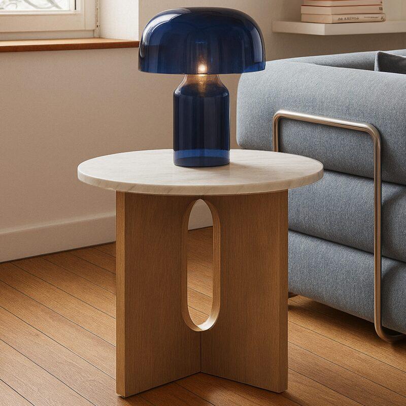 Mesa de centro efecto mármol redonda  Ø50 x 40 cm