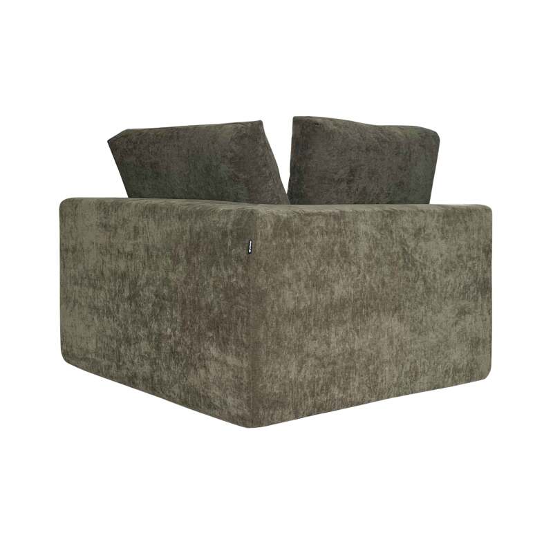 Sofá esquinero de 5 plazas de tela con chaise longue y cojines