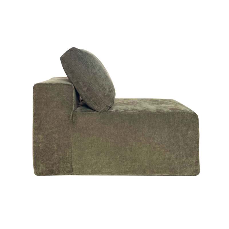 Sofá esquinero de 5 plazas de tela con chaise longue y cojines