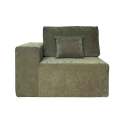 Sofá esquinero de 5 plazas de tela con chaise longue y cojines