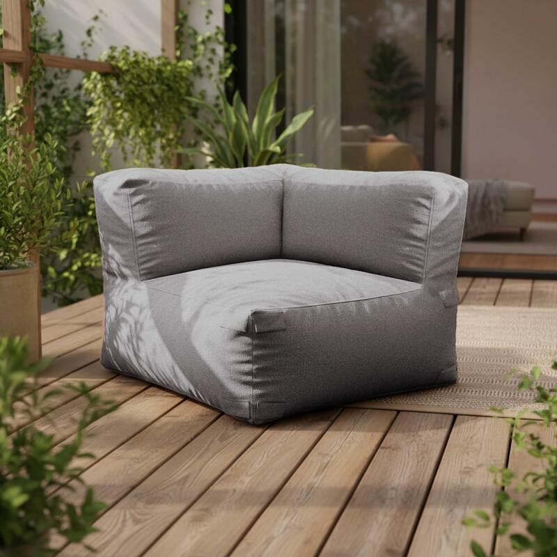 Sillón esquinero para sofá modular de exterior