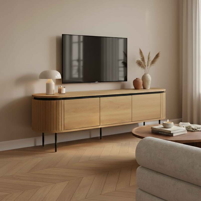 Mueble TV de efecto madera 160 cm