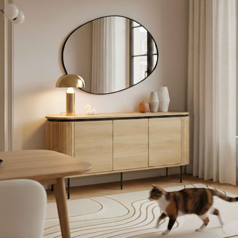 Aparador efecto madera 3 puertas de 160 cm