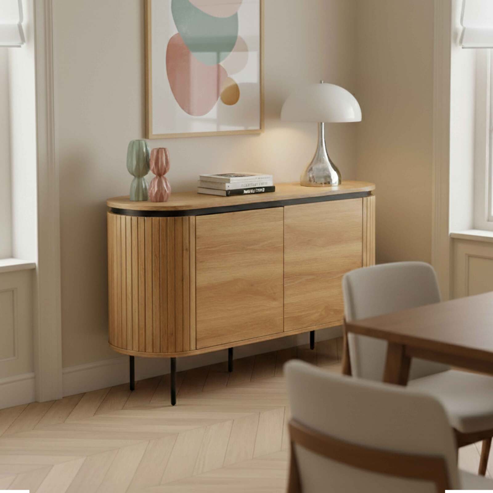 Aparador efecto madera 2 puertas de 120 cm