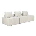 Sofá modular de 3 plazas de tela con cojines