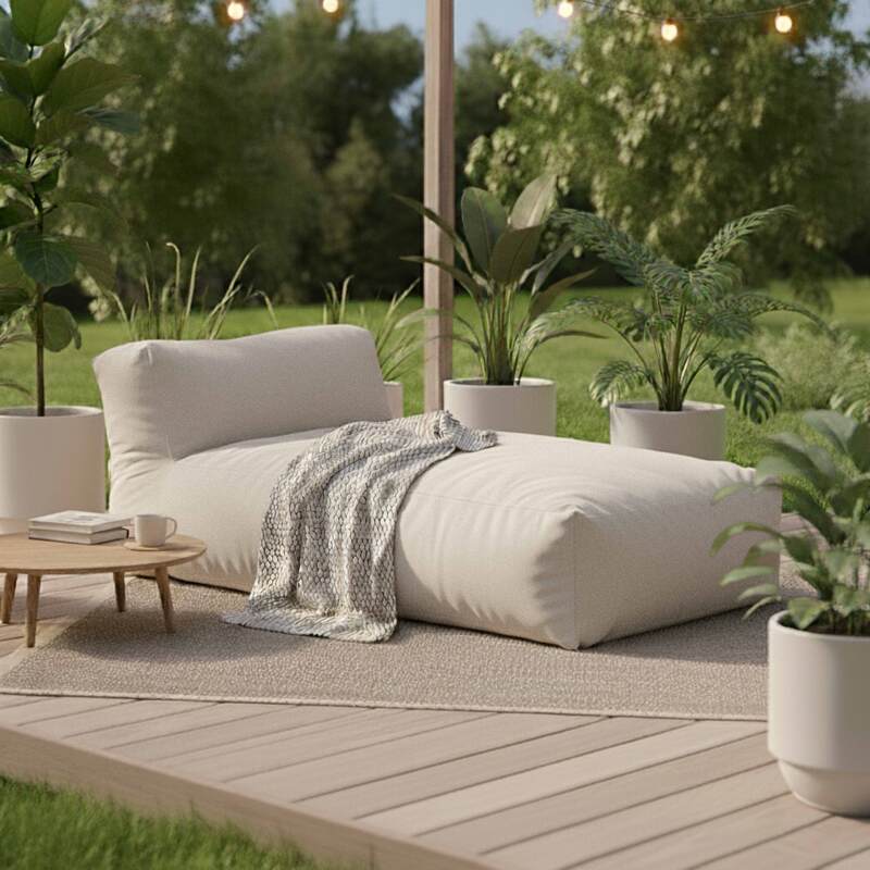 Chaise longue para sofá modular de exterior