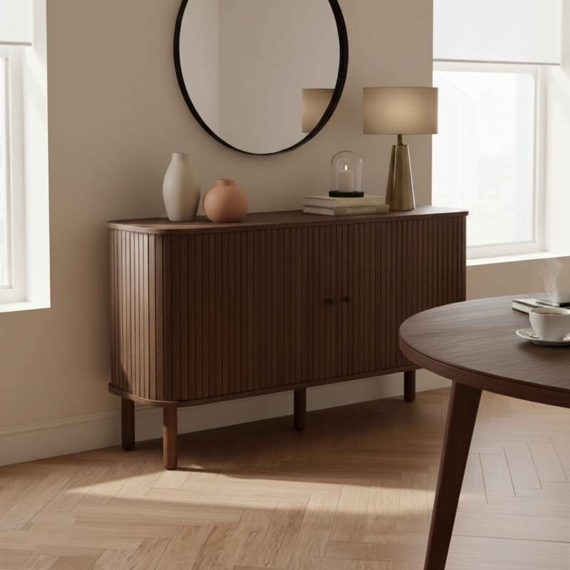 Aparador efecto madera 2 puertas 140 cm estilo boho