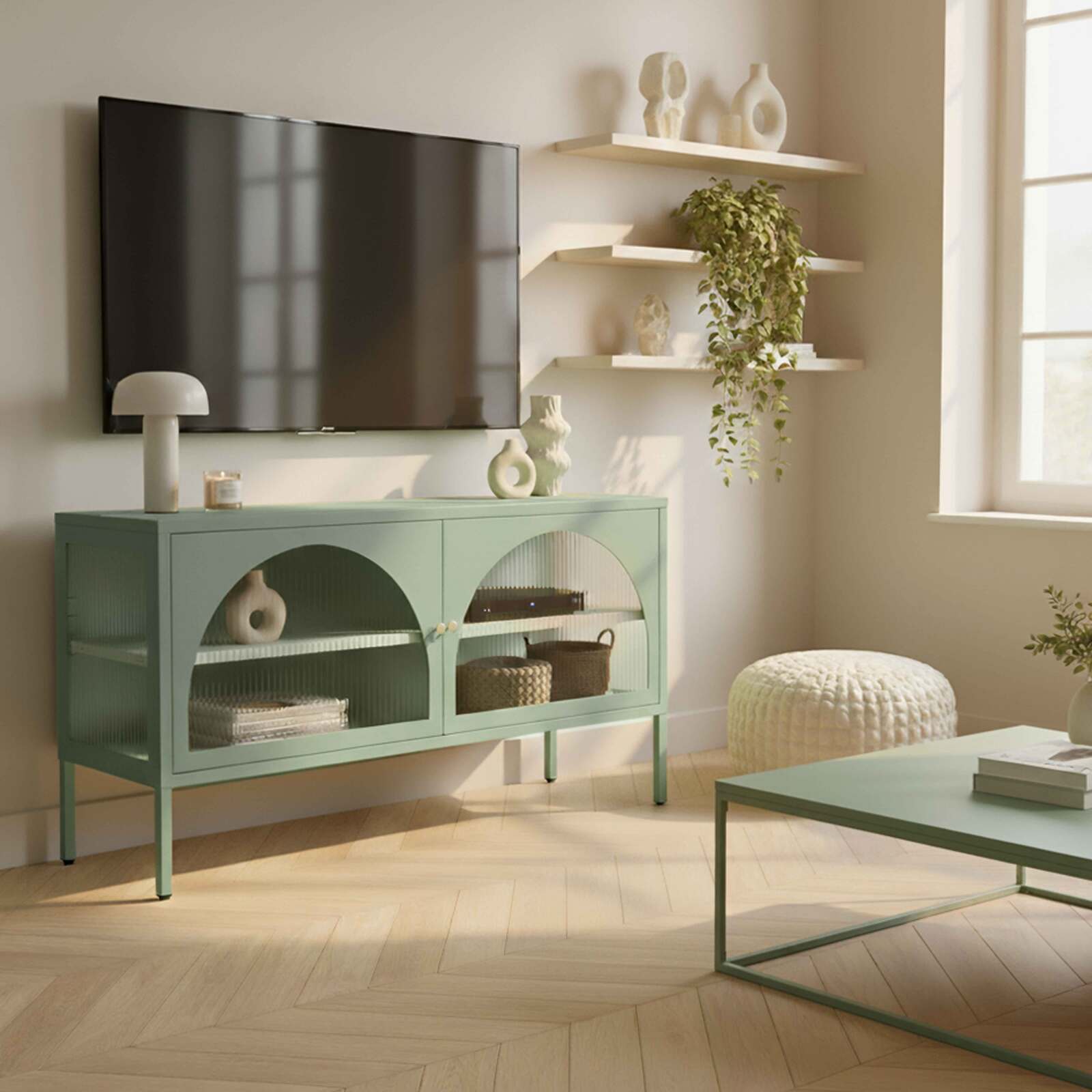 Mueble TV 115cm de metal de estilo moderno