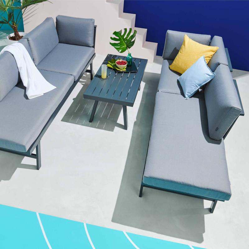 Conjunto de muebles de jardín modulables de 8 plazas