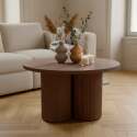 Mesa de centro efecto madera redonda  Ø80 x 45 cm