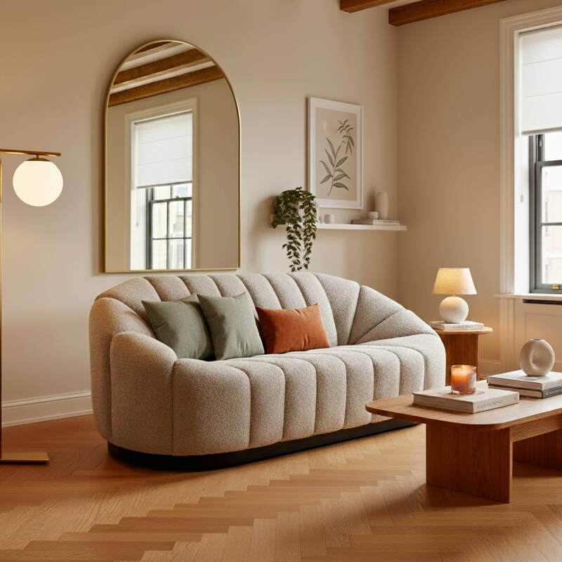 Sofá de 2 plazas de tela (2/7)