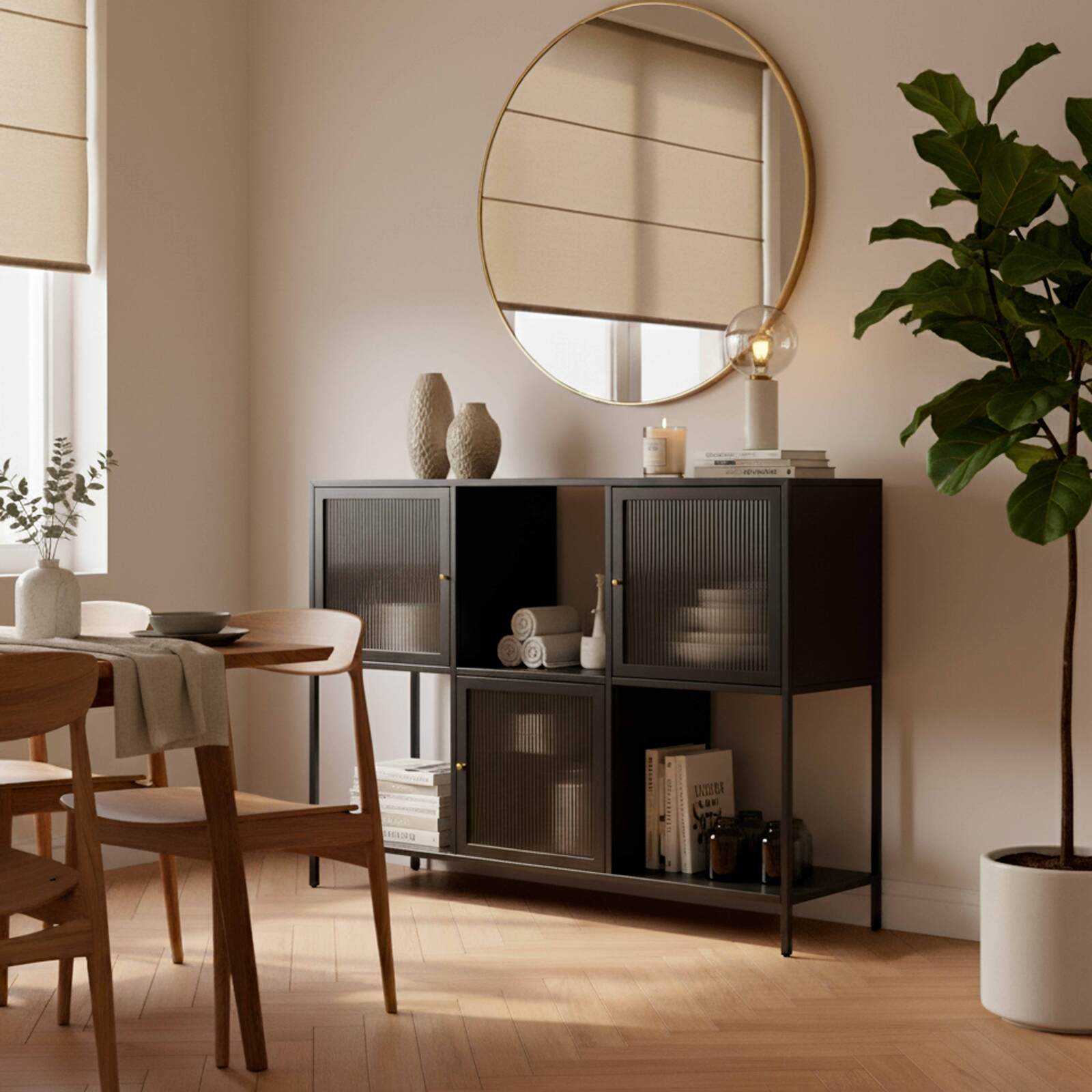 Aparador de metal 3 puertas 120 cm