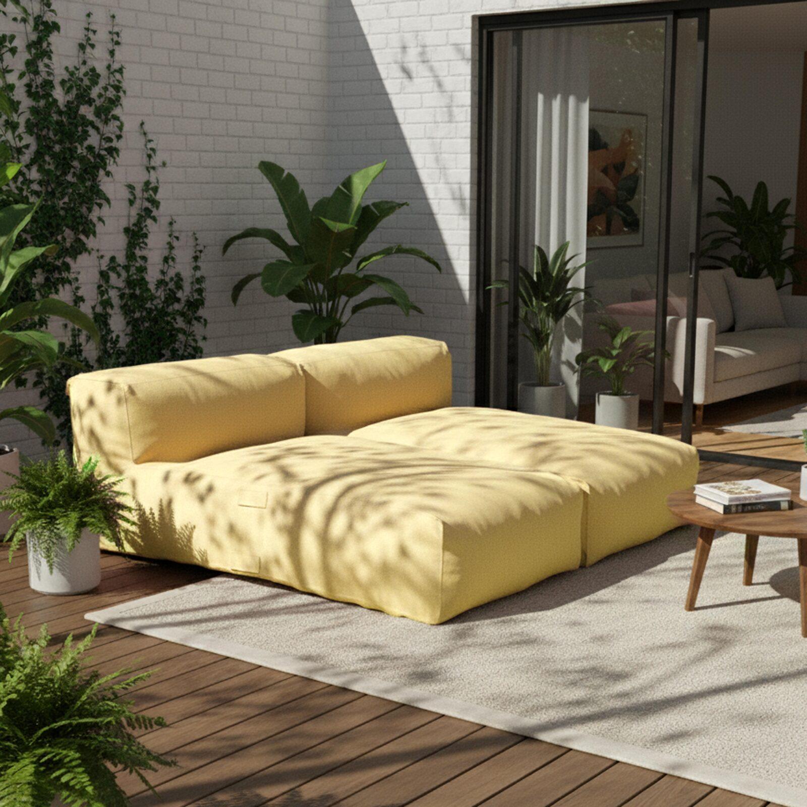 Sofá modular de exterior para 2 personas con 2 chaise longue