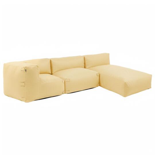 Sofá modular de exterior para 3 personas con 1 sillón, 1 sillón esquinero y 1 chaise longue | Oviala