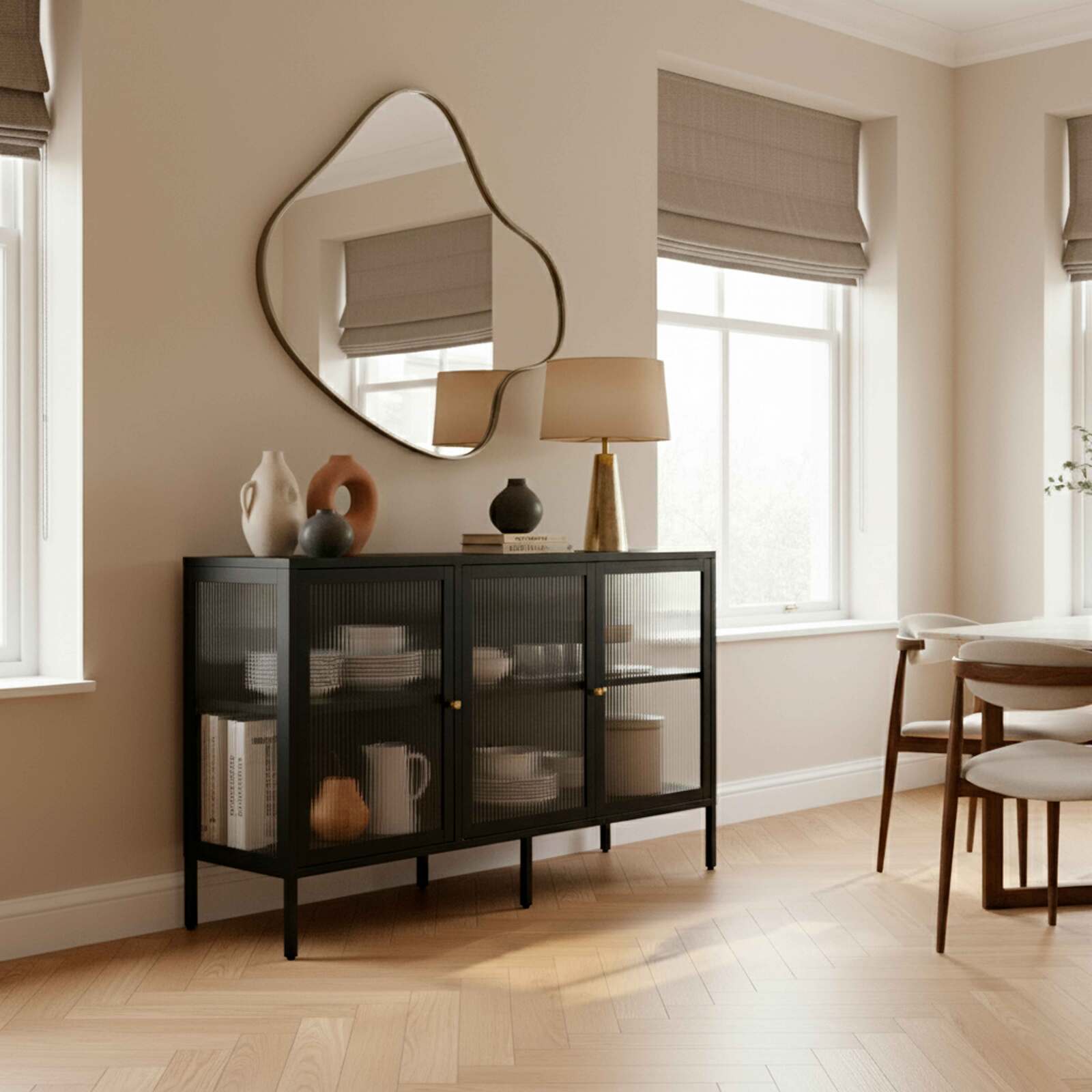 Aparador de metal 3 puertas 140 cm