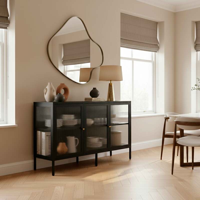 Aparador de metal 3 puertas 140 cm