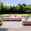 Sofá modular de exterior para 5 personas con 2 sillones, 2 sillones esquineros y 1 puf