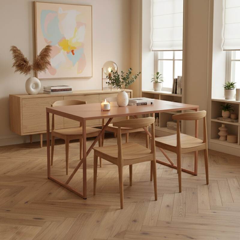 Mesa de comedor de metal 4 personas