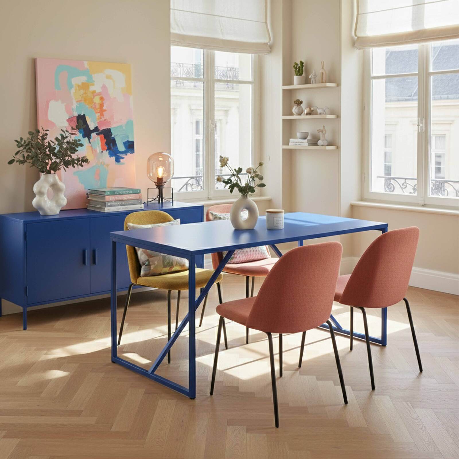 Mesa de comedor de metal 4 personas