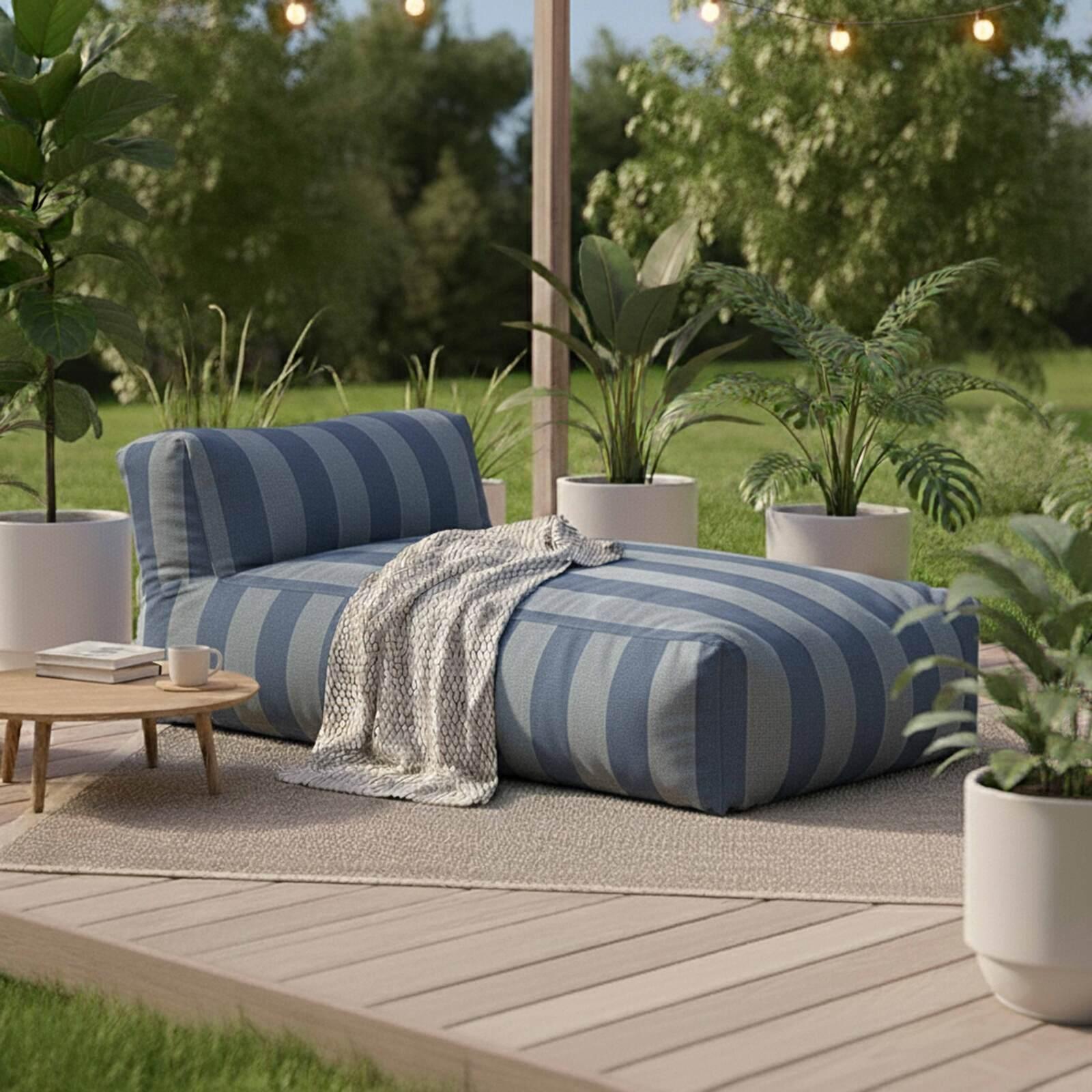 Chaise longue a rayas para sofá modular de exterior