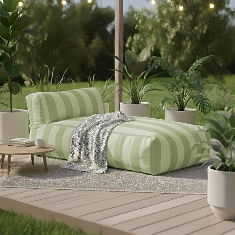 Chaise longue a rayas para sofá modular de exterior