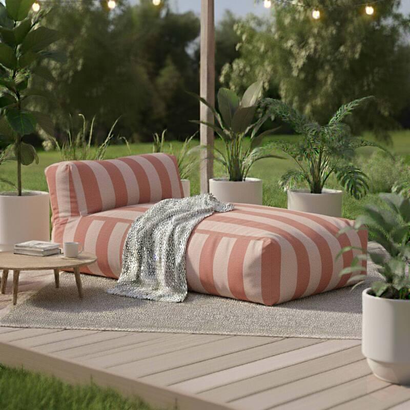 Chaise longue a rayas para sofá modular de exterior