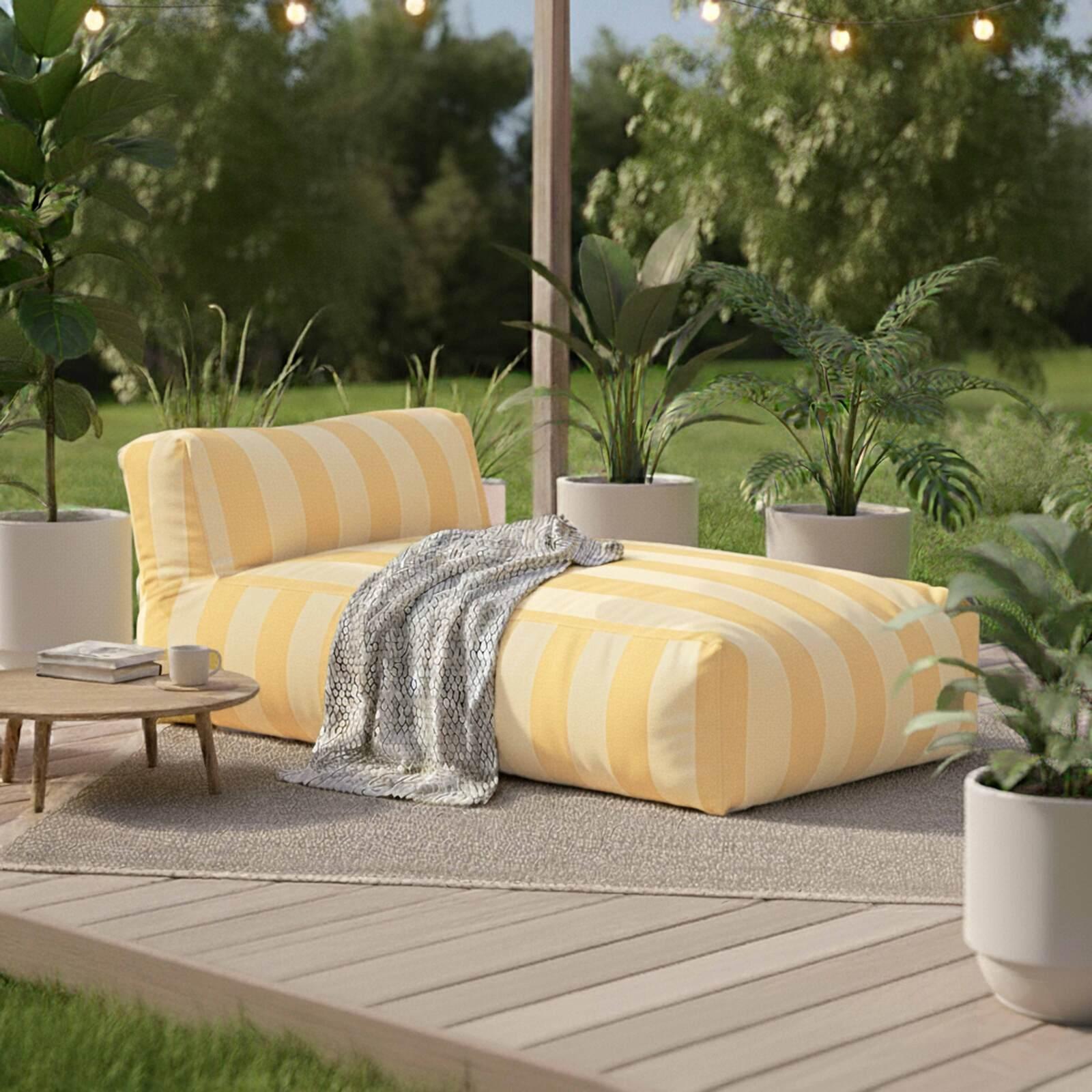 Chaise longue a rayas para sofá modular de exterior