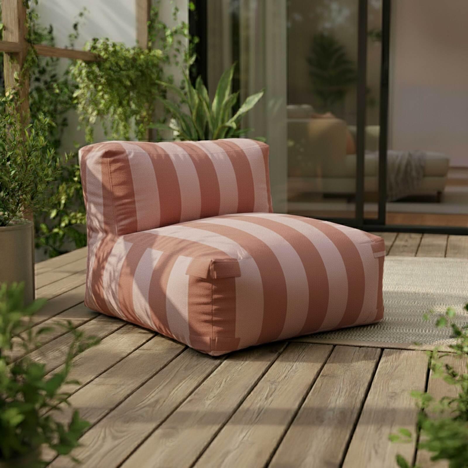 Sillón a rayas para sofá modular de exterior