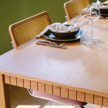 Mesa de comedor rectangular efecto madera de roble 10 personas (2/7)
