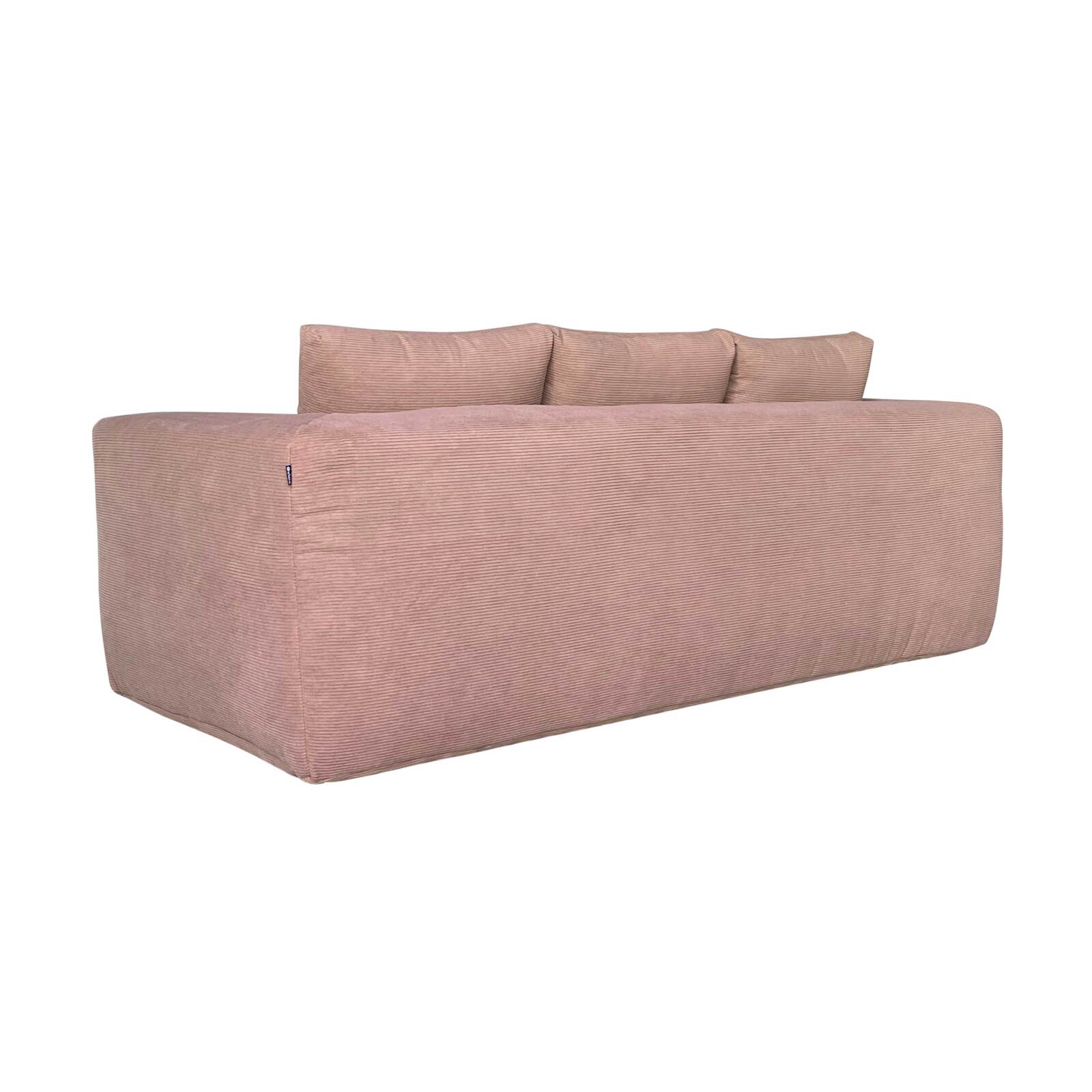 Sofá de 3 plazas en tejido acanalado con cojínes