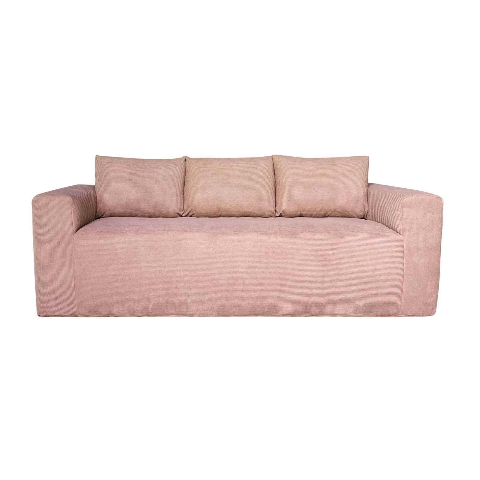 Sofá de 3 plazas en tejido acanalado con cojínes