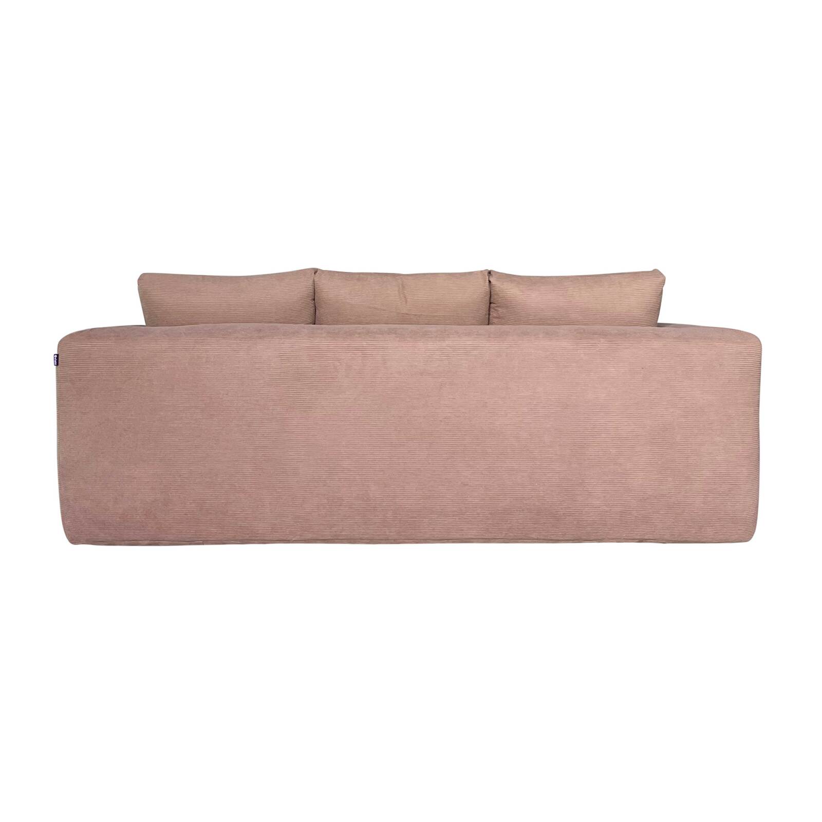 Sofá de 3 plazas en tejido acanalado con cojínes