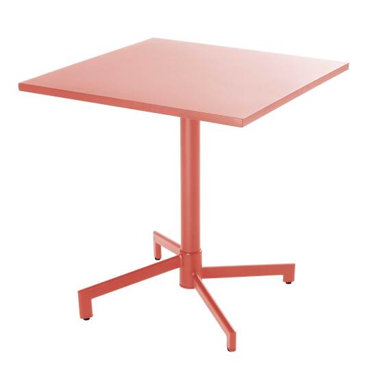 Mesa de jardín cuadrada reclinable de metal 2 a 4 personas con pie empotrado 70x70 cm | Oviala