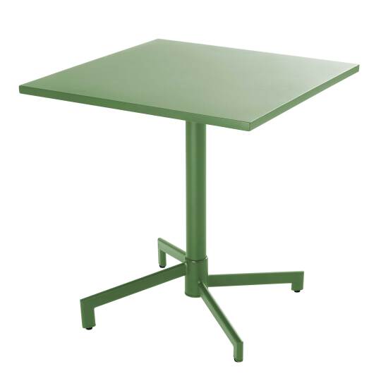 Mesa de jardín cuadrada reclinable de metal 2 a 4 personas con pie empotrado 70x70 cm | Oviala