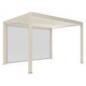 Pérgola bioclimática 4x3 m autoportante motorizada en aluminio crema con iluminación LED con toldo
