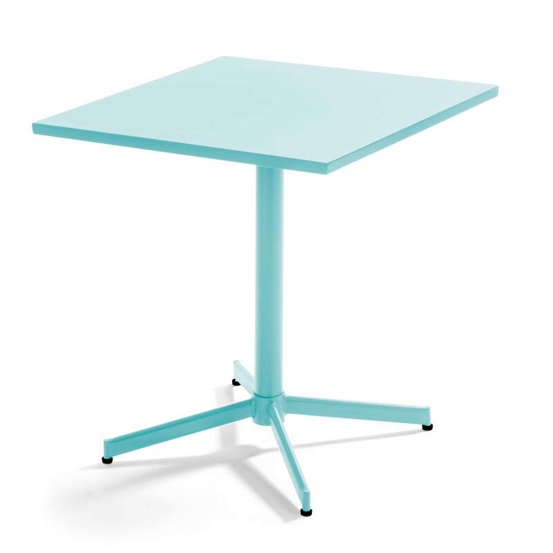 Mesa de jardín cuadrada de metal reclinable 4 personas 70x70 cm